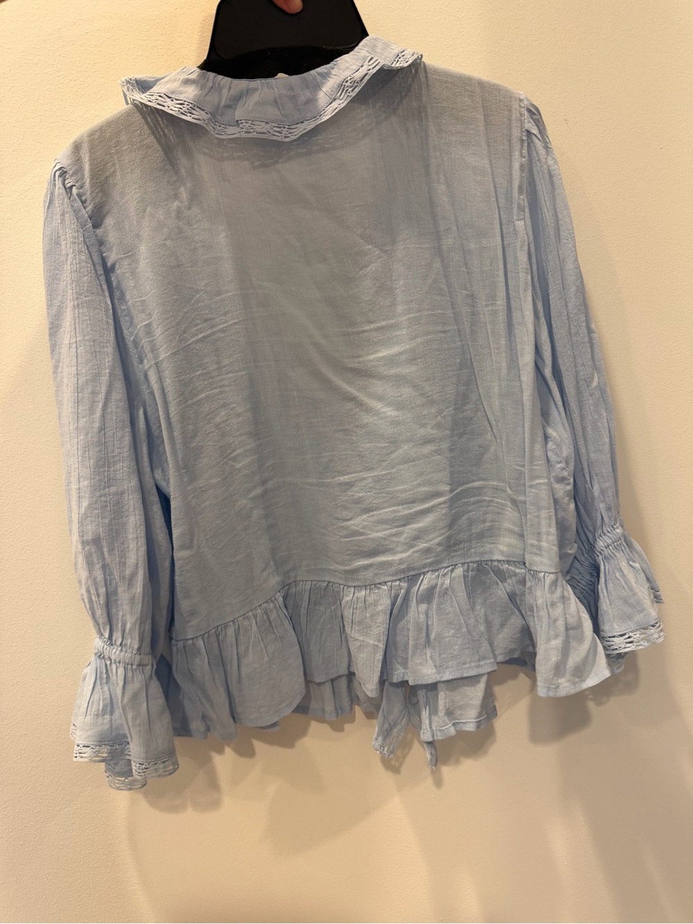 H&M Light Blue Ruffle Blouse - Picture 6 of 7